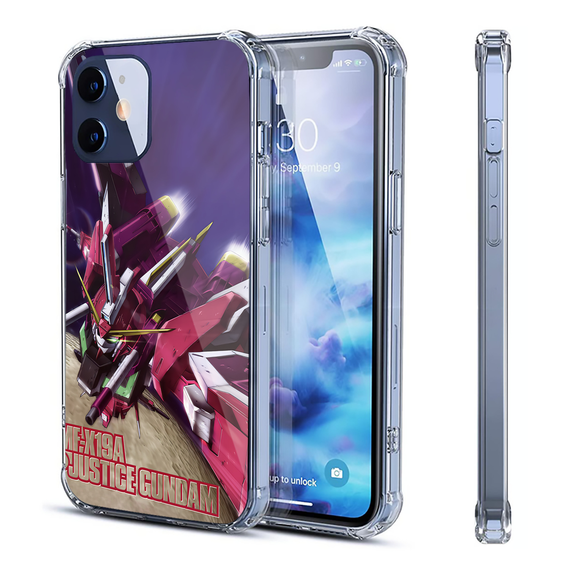 （画像用） 機動戦士ガンダム Mobile Suit Gundam 【iPhone 12シリーズ対応】透明スマホケース（クリアソフトケース）
